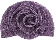 [Generic] Muslim Hijab Cap for Women Girls Women Flower Elastic Turban Beanie Head Scarf wrap Bright Silk Big flower headscarf hat