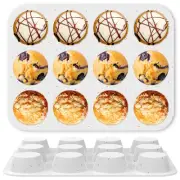 2 Pcs Silicone Muffin Pan 12 Cavity Mini Muffin Pan Non Stick Cupcake Pan qiG♧