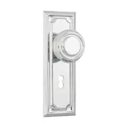 9747 Door Knob Edwardian Lock Pair Chrome Plated H185xW60xP57mm