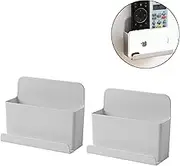 Lcvasvuz 2 Pcs Wall Mounted Storage Box Organizer No Drill Installation Remote Control Holder Home Accessories Wall Organizer