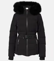 [Yves Salomon] Yves Salomon Shearling-trimmed ski jacket AU 18 black