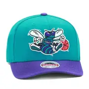 Mitchell & Ness Charlotte Hornets Stretch Precurved Snapback Hat Cap - Teal
