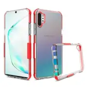 For Samsung Note 10 Plus Edge Shockproof Bumper Transparent Case CLEAR/RED