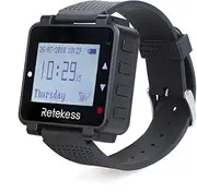Retekess T128 Wireless Paging System Support 999 Channel with Vibration Buzzer Bell Modes LCD Wrist Watch Receiver for Restaurant Coffee Shop Office