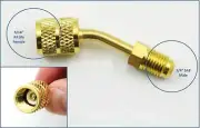 5/16" to 1/4" SAE Adapter Vacuum Pump Split System Air Con Gauge Bend Coupler