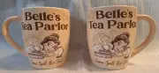 2 - Disney Belle’s Tea Parlor Come And Spill The Tea Coffee Mugs NEW Princess