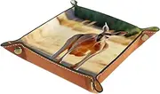 [YTYVAGT] Valet Tray,Storage Box Desk Tray for Storage of Small Accessories,5.7x1.18 in,Animal Portrait Kangaroo