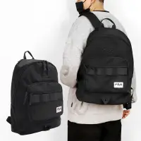 在飛比找Yahoo奇摩購物中心優惠-Fila 後背包 Backpack 黑 白 可調背帶 多夾層