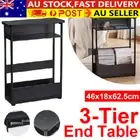 Narrow 7.1" 3-Tier End Table with Magazine Rack for Small Space Side Table Gifts