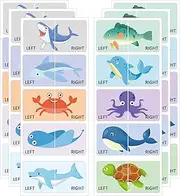 60Pcs Kids Shoe Labels Cute Right Left Sole Animal Children Boys Girls Shoes Stickers for Children's Day Birthday Baby Party Gift Early Learning Decals