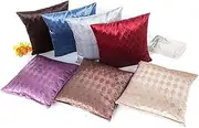 EXQUIMEUBLE Solid Color Glitter Sequins Throw Pillow Cover Cushion Case for Home Sofa Decor Silver Easy Insert Zipper Fashionable Design