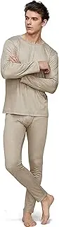 [CNPRAZ] 5G Radiation Shield O-Neck Long-Sleeve Shirt+Pant, Silver Fiber Anti-Radiation Stretchy Underwear, EMF/EMI/RF Blocking Faraday Fabric