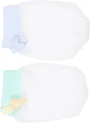 [GALPADA] 2pairs No Scratch Ice Silk Mittens for Boy Girl Soft Ant-scratch Boy Girl Gloves for Newborns Protects Hands from Cold and Scratching