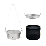Ultralight Titanium Large 2-piece Pot & Pan Camping Cookware Set, Lightweight...