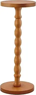 AwObEpl Pedestal Side Table Solid Wood Small Round Side Table with Weighted Base Space Saving Pedestal End Table for Bedroom Sofa Couch Bathtub Balcony