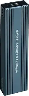 M.2 NVMe& Dual Protocol Mobile Hard Disk Case External SSD Enclosure High- Transmission Alu um Magnesium Alloy Shell Grey One Size