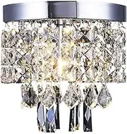 AFSEMOS Crystal Chandelier,Chandeliers Ceiling Lights,Modern Chandelier Lighting Fixture That Holds 3 E14 Light for Bedroom,Living Room, Hallway,Bar
