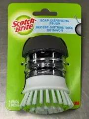 Scotch-Brite 4 in. W Medium Bristle Plastic Handle Soap Dispenser Dish Brush