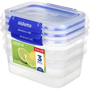 Sistema Klip It Plus Rectangle 1L 3 pack