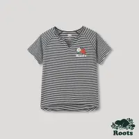 在飛比找Yahoo奇摩購物中心優惠-Roots女裝-回歸根源系列 草莓條紋短袖T恤-藍色
