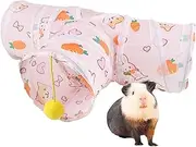 Bunny Tunnels for Rabbits - Indoor Pet Exercise Pipe | Folding Tunnel with Play Ball for Indoor Kittens Dwarf Rabbits Bunnies Guinea Pigs Chinchillas Exercise Activity Fun Toys