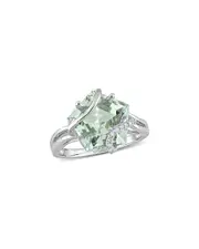 Rina Limor Silver 6.56 ct. tw. Diamond & Green Amethyst Ring