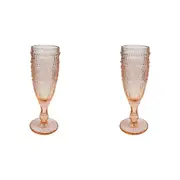 2x LVD Stemmed 20cm Champagne Flute Glass White Wine Party Glassware Cup Peach