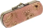 minkissy Lipstick Case with Mirror Portable Lipstick Case Retro Lipstick Storage Case Vintage Floral Pattern Lipstick Case (Pink), G21755C41JCC25