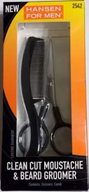 Sally Hansen for Men Moustache + Beard Groomer Scissors + Comb Trim NEW