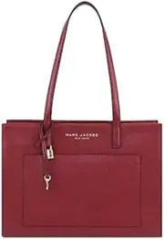 Marc JacobsH049L03FA22 Pomegrante With Gold Hardware Womens Leather Grind Tote Bag, Pomegrante, Large
