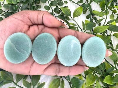 Green Aventurine Oval Shaped Worry Stone - 1.75" Green Aventurine Worry Stone -