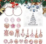 Christmas Countdown Calendar | 24 Days Snowflake Makeup Advent Calendar 2023,Advent Calendar Kids, Makeup Advent Calendar 2023, 22 Charm Beads 2 Bracelets, DIY Jewelry Making Kit Gift Buniq