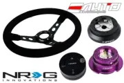 NRG 350 3" Deep Steering Wheel Suede BK/120 Hub/2.5 PP Quick Release/Lock Matt (for: Toyota)