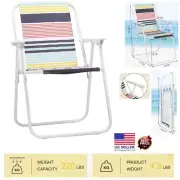 Foldable Folding Chair Portable Lightweight For Beach Camping Lawn High Back