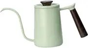 Coffee Kettle Gooseneck Kettle Comfortable Grip Portable Flow Spout Tea Pot Spout Coffee Pot for Outdoor Indoor Picnic Office, Green
