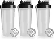 GYM Protein Supplement Drink Ball Blender Mixer Shaker Shake Bottle 700ml Cup (3PCS)