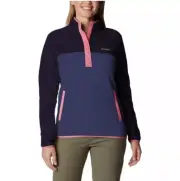 Columbia Ladies' Snap Fleece Pullover, Nocturnal Dark/Camellia Rose, M
