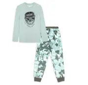 Wonder Nation Boys Long Sleeve Shirt and Pant Pajama Set- Millieu-Small(6-7)-NWT
