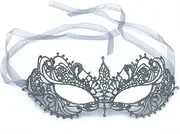 iMapo Masquerade Masks, Sexy Women Girl Lace Eye Mask, Opera Halloween Dancing Evening Party Elegant Mardi Gras Lady Eye Mask - Silver