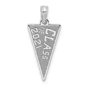 14k White Goldw Class Of 2021 Rally Flag / Graduation Charm