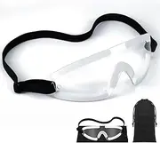 Kingdder Ultra Clear Protective Goggles Lightweight Sleeping Eye Shield with Adjustable Strap and Soft Padding with Storage Bag for Wind, Dust Protection During Work, Outdoor Activities