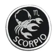 Scorpio Zodiac Embroidered Iron On Patch 2.9" Choose Hook & Loop or Iron On