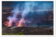 Lava Lake Brimming Kilauea Volcano Summit 2018 Hawaii Silver Halide Photo