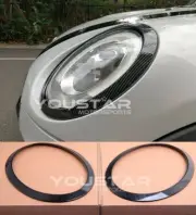 US STOCK x2 CARBON FIBER Effect Headlight Trims for MINI Cooper S F55 F56 F57 (for: Mini)