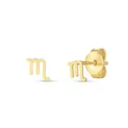 14k Yellow Gold Scorpio Stud Earrings