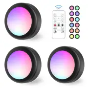 Lilampts LED Puck Lights with Remote Control, 16 Color Changeable Under Cabin...