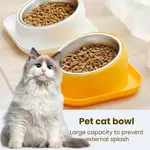 PET DOG CAT BOWL INCLINED STAINLESS ANTI SPILL PET NECK PROT