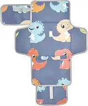 Reusable Changing Table mat with Tissue Pocket Diaper Changing pad Portable with Built-in Pillow