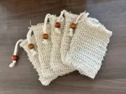 5 Exfoliating Natural Sisal Soap Bags - Eco-Friendly Soap Saver Pouches for Bath