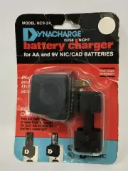 Vintage NOS Dynacharge Overnight Battery Charger NC9-24 AA & 9V Ni/Cad Batteries